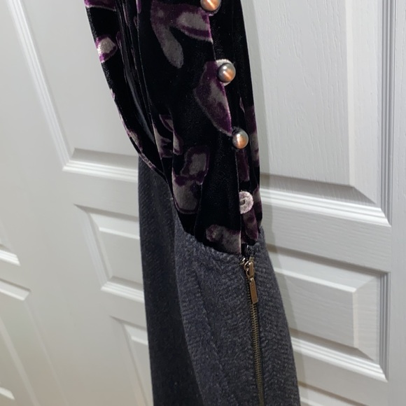 ♥️Rachel Roy Signature| Charcoal Velvet Herringbone Tweed Dress - sz 6 - Picture 9 of 10